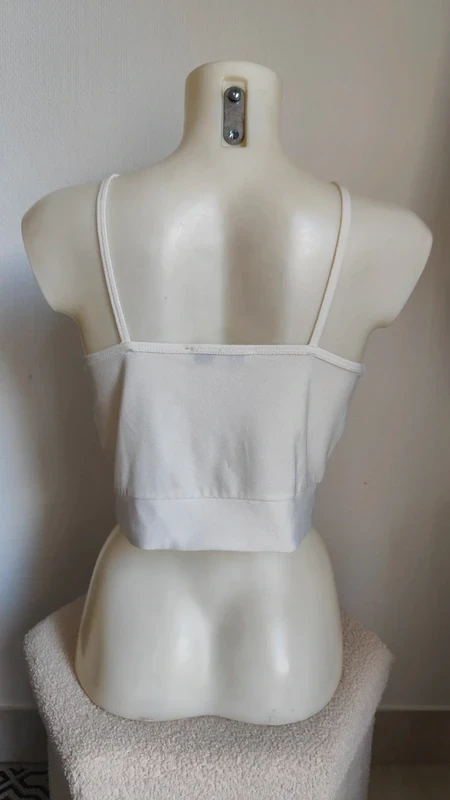 Transparante witte zomercrop top open aan de voorkant maat 38/40 - Jennyfer – photo 4